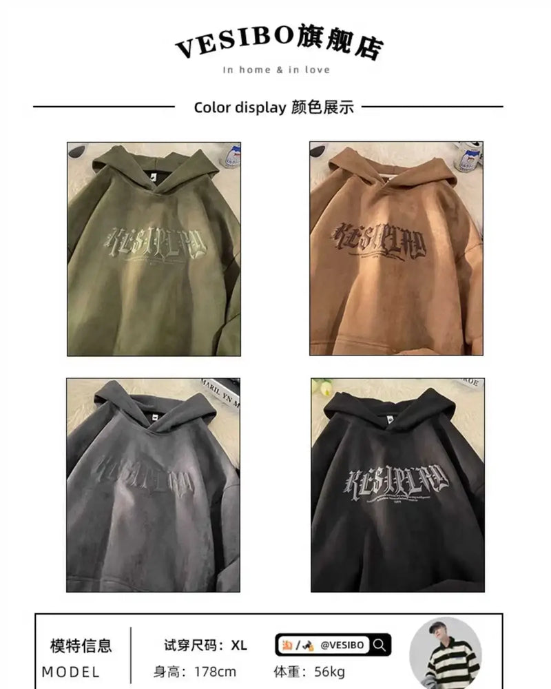 Autumn And Winter Coats For Men American Trendy Brand Loose Suede Swea