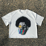 hip hop anime shirt with flame energy and neon block blur