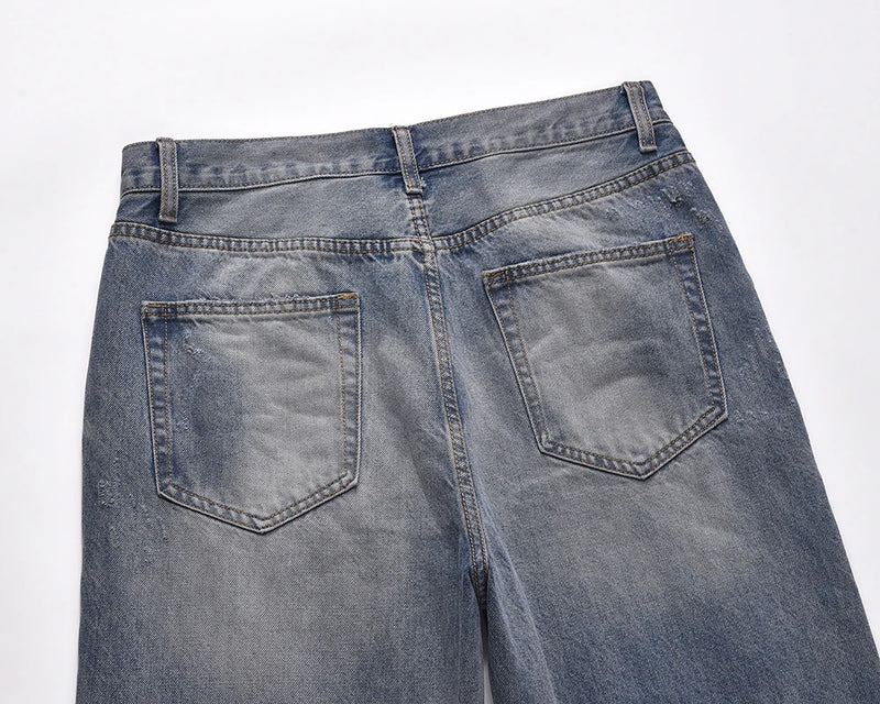 washed hole patchwork frayed blue baggy jeans mens straight y2k ripped pantalones hombre denim pants streetwear loose cargos unique cargo style 5678