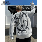 oversized flame knit top, unisex streetwear inspired by 2025 fashion trends, mens fashion layer for modern streetwear collect