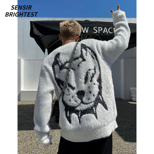 oversized flame knit top, unisex streetwear inspired by 2025 fashion trends, mens fashion layer for modern streetwear collect