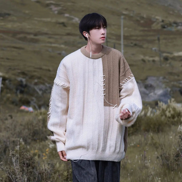 techwear flame hoodie for men, oversized streetwear fit with bold knit design, mens fashion layer for modern streetwear colle