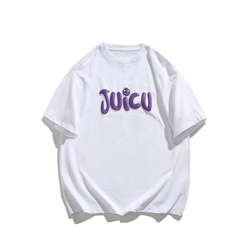 Y2k Melting smiley – Harajuku Street Foaming Printing T Shirt Men Round Neck Shor