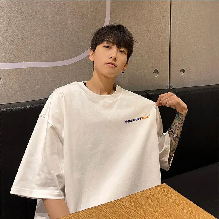 Skatercore Oversized shirt – Korean Trendy Brand Retro Niche Letter Print High Street Sty