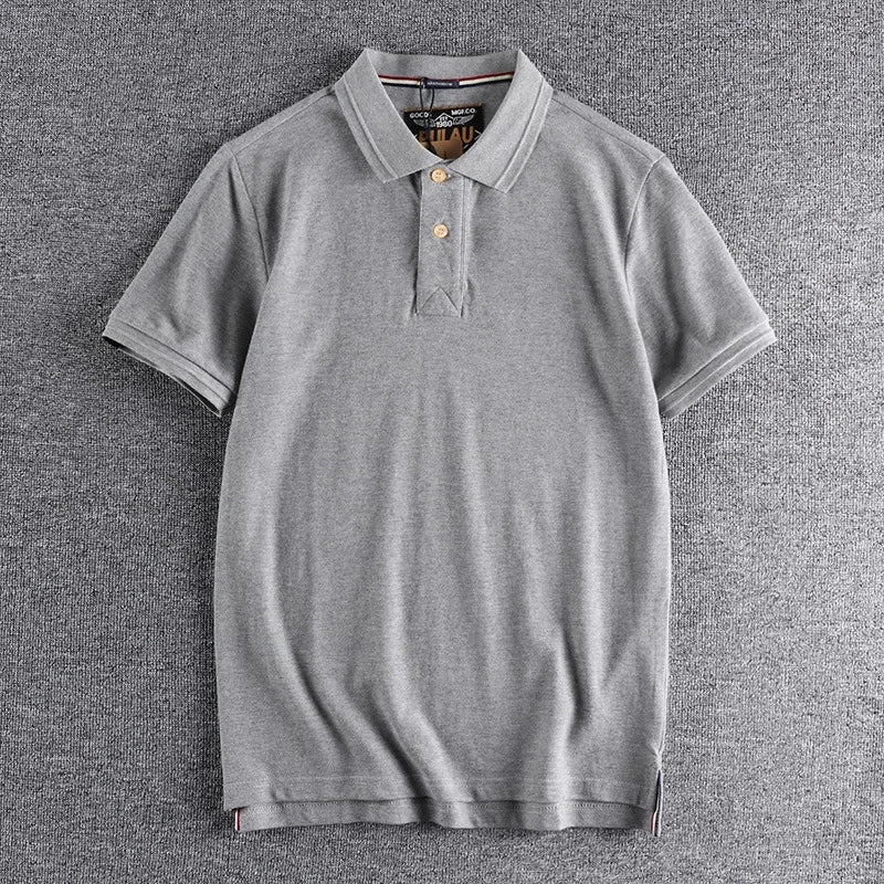 Gothic Vintage print – Summer Mens Polo Shirt Cotton Lapel T Shirt Retro Loose Soli