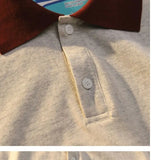 American retro personalized design letter print polo short sleeved men and women loose summer student couple casual y2k top