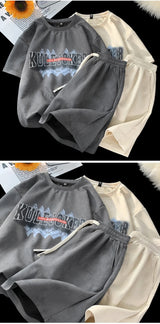 Sadcore Chrome logo – Stylish New Suede Short Sets Hip Hop Street Letter Printing