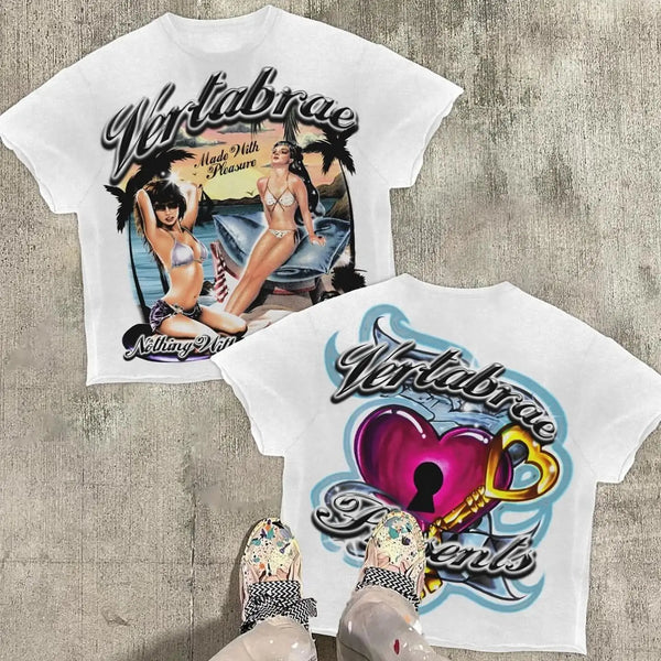 Sadcore Streetwear – American Sweetheart Graphic T Shirts Oversized Y2K Top – Edgy Streetwear for All Genders