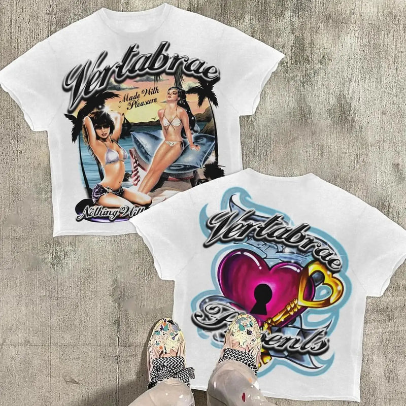 Sadcore Streetwear – American Sweetheart Graphic T Shirts Oversized Y2K Top – Edgy Streetwear for All Genders