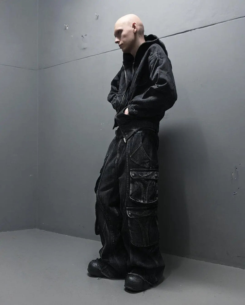 2024 new gothic retro jeans for men wide leg straight black y2k baggy jeans harajuku hip hop high waist denim pants streetwear denim street jeans