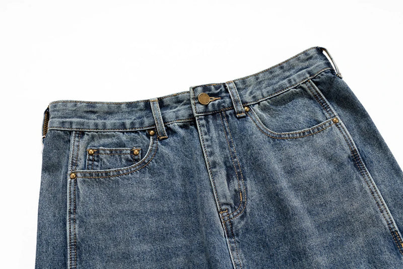 mens blue baggy jeans irregular patchwork streetwear hip hop loose jeans trousers male luxury designer denim pants unique jeans style 380