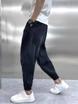 harajuku fashion harem pants mens printed cargo jeans vintage elastic waistband baggy jeans hip hop streetwear men clothing military streetwear pants