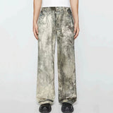dirty tie dye baggy jeans mens streetwear hip hop loose denim pants y2k vintage jeans trousers luxury designer jeans unique jeans style 2210