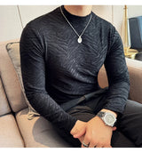 Cyberpunk Crying character – Semi Turtleneck Stretch Slim Fit T Shirt Men Long Sleeve Thi