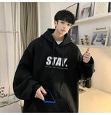 New In Letter Stay Print Sweatshirts Men Casual Vintage Fleece Pullover