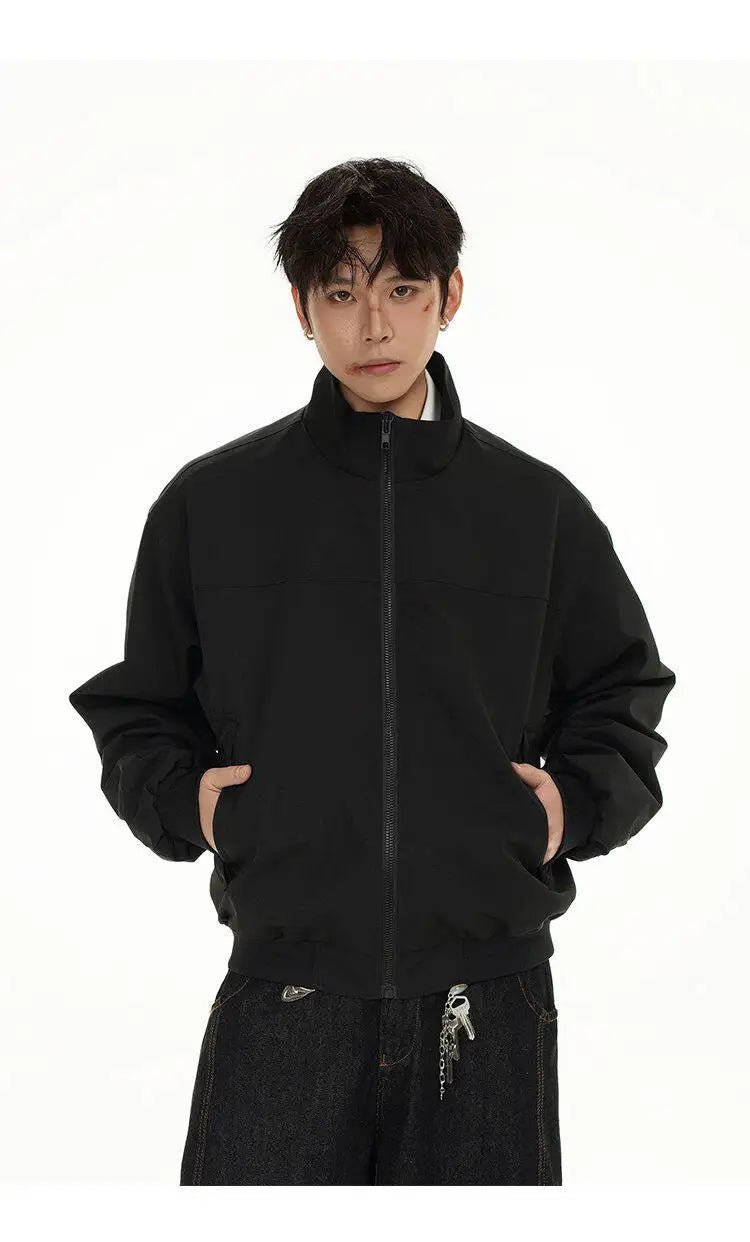 checkered varsity bomber, high-street look, men's streetwear fashion, trendy oversized fit, urban techwear design, modern hip