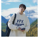 New Goth Oversized Pullover Hoodies For Men Letter Print Hooded Sweatshirts Hip Hop Aesthetic Harajuku Y2K Streetwear Hoodie