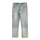 y2k streetwear side zipper buckle baggy pencil jeansfor menwshed hole ripped distressed pantalones hombre loose denim trousers unique jeans style 541