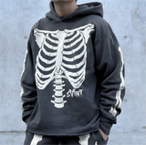 Hip-hop hoodie with oversized fit and graffiti lettering