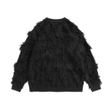 leather varsity streetwear knit with bold stitching, fall/winter pullover for urban outfits, men’s streetwear clothing piece 