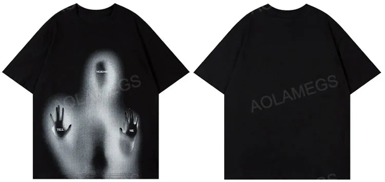 Trapwear Graphic tee – Men Y2K Oversize T Shirts Punk Gothic Unreal Figure Sos Grap