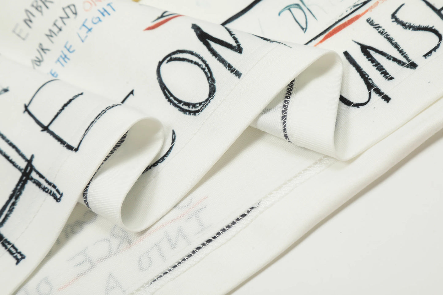 New 24ss SM Brand Fashion Graffiti Style Letter Print Best Quality Cotton Oversized Loose Long Sleeve Sweatshirt T-Shirt