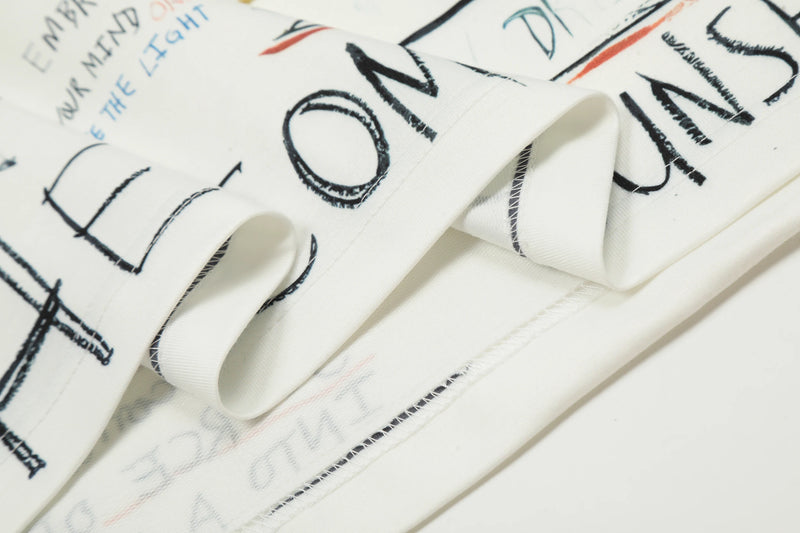 New 24ss SM Brand Fashion Graffiti Style Letter Print Best Quality Cotton Oversized Loose Long Sleeve Sweatshirt T-Shirt