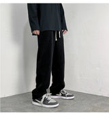 4 colors drawstring corduroy pants men fashion cotton casual pants men streetwear hip hop loose straight pants mens trousers unique default style 3752
