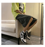 Korean Style Summer Men's Black Wide Leg Denim Shorts 2023 New Fashion Casual Baggy Short Jeans Male Brand Clothes