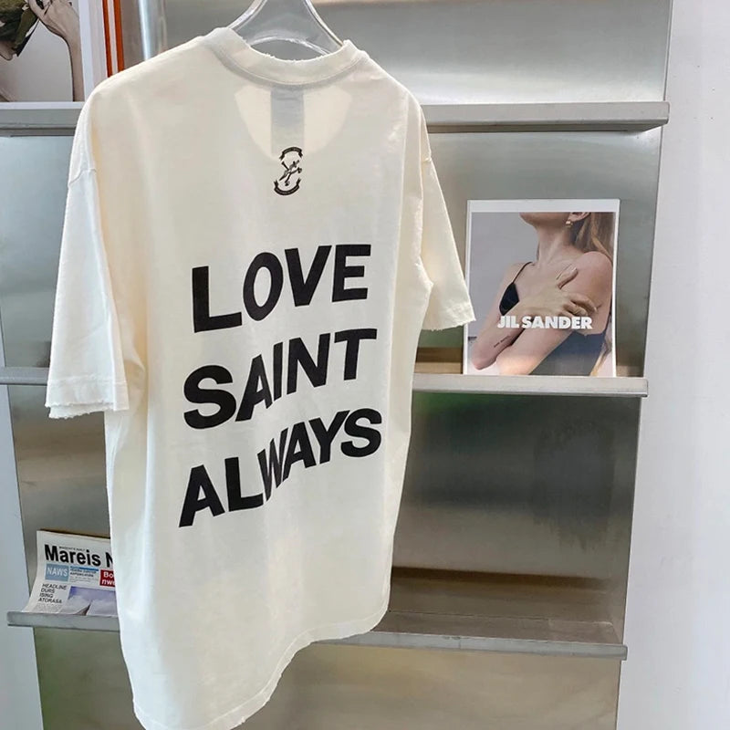 Vaporwave Streetwear – New Saint T Shirts Men Woman High Quality Casual Loose Angel – Urban Streetwear for Men & Women