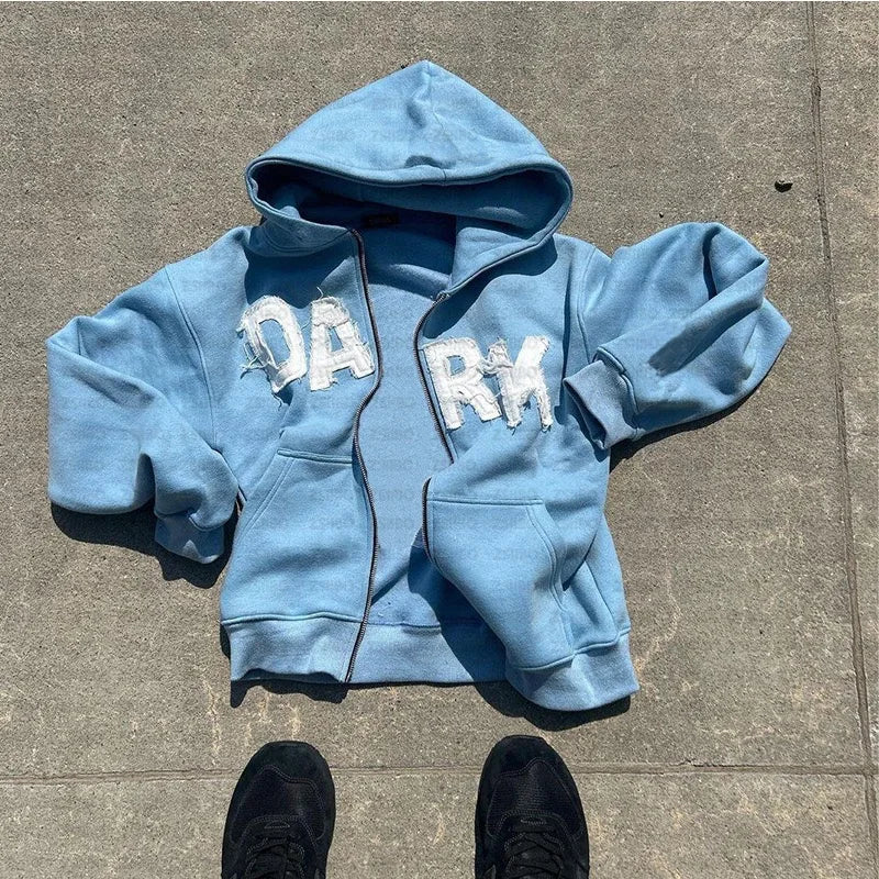 Drip hoodie with gold chains and bold statement graphics