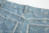 men distressed ripped patchwork paisley denim jean trouser fashion zipper biker jeans streetwear flare pants loose joggers jeans unique joggers style 5046