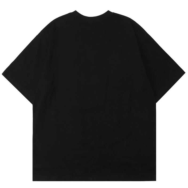 Sadcore Tribal flame – Aolamegs Men Gothic Punk Style Letter Printed Oversized T Sh