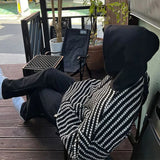 bold graphic pullover, layered streetwear look, soft knit pullover with flame design, y2k fashion statement