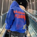 Y2K Women Hoodies Letter Print Harajuku Aesthetic Punk Hip Hop Long Sl