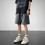 summer functional overalls mens unisex y2k street fashion embroidery casual pants sweatpants shorts knee length cargo shorts relaxed fit joggers