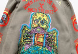 Punk Hoodie Men Streetwear Hip Hop Skull Skeleton Print Gothic Fleece