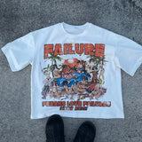 Glitchcore Design – American Letter Print Graphic T Shirts Vintage New – Edgy Streetwear for All Genders