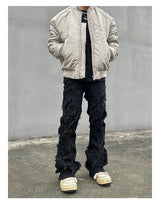 mens distressed ripped destroied tassel denim jean pants new fashion biker jeans streetwear flare pants joggers y2k men s jeans unique joggers style 3990