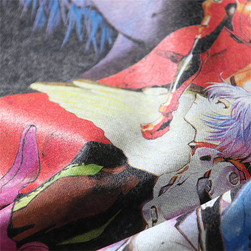 Y2K streetwear top featuring 2024 vintage retro high street japanese anime print high quality cotton casual tops t shirt