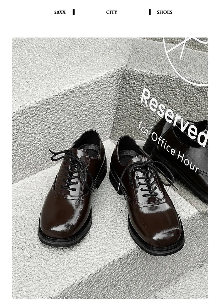 Commute Business Casual Derby Shoes Men Women Streetwear Fashion Hip Hop PU Leather Shoes Couple Shoe