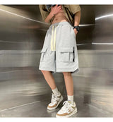 korean style niche casual shorts men summer workwear five point pants design trendy brand loose couple style retro sports pants unique shorts style 2176