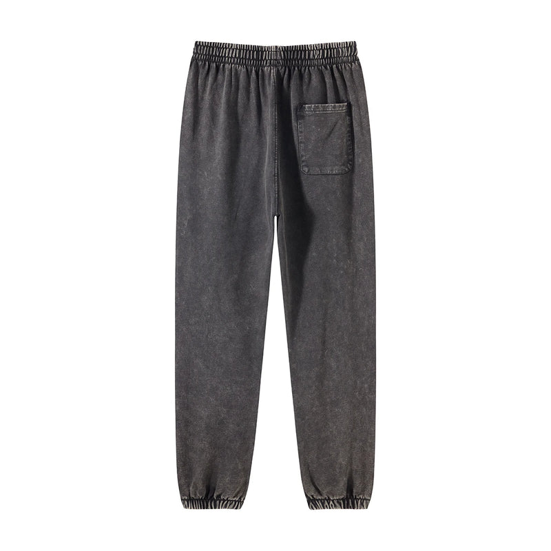 high street dark distressed vintage baggy joggers pants ins versatile drawstring sports pants men washing wax dyeing sweatpants unique joggers style 3196