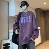 New In Letter Printed Suede Sweatshirts For Men Autumn Y2K Streetwear