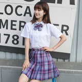 Jk Uniforms Gyaru School Uniform for Girl Student Pleated Skirt Uniform Set Women Short Sleeve Bow Tie Seifuku Japanese Style