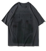 Glitchcore Fashion – Aolamegs Men Gothic Demon Ghost Print Oversized T Shirt Punk – Modern Streetwear for Everyone
