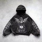 Street Y2K New Letter Patch Fleece Padded Warm Hoodie Women Harajuku C