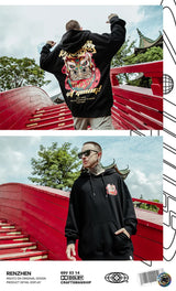 Japanese Streetwear Graphic Print Mens Hoodies Harajuku Fashion Fleece