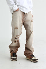 fashion denim jeans mens destoryed holes zipper straight jeans hip hop streetwear spring summer casual joggers jeans men pants unique joggers style 4154