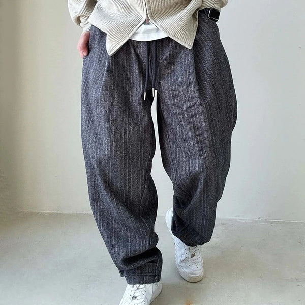 mens pants thick woolen casual pants autumn streetwear fashion personality versatile trend comfort wide leg pants mens clothing clean everyday pants